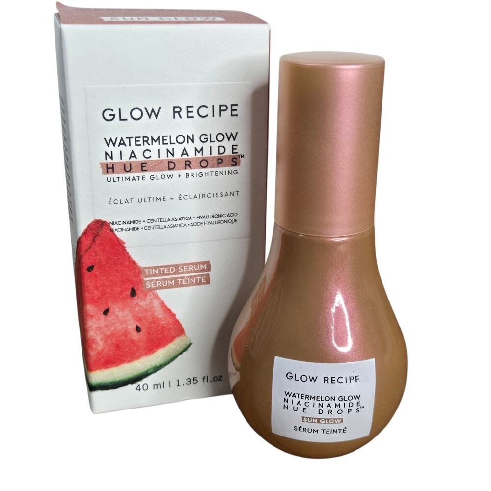 Glow Recipe Watermelon Niacinamide Hue Drops SUN GLOW Tinted Serum 40ml Full Sz